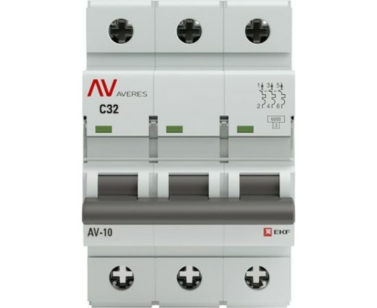 Автоматический выключатель EKF AV-6 3P 32A C 6kA AVERES SQmcb6-3-32C-av – изображение 2
