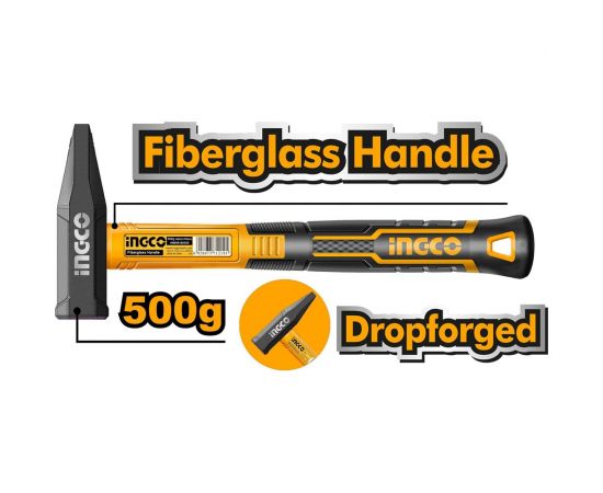 Слесарный молоток INGCO 500 г HMH8180500 – изображение 2