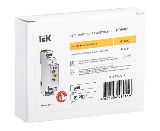 Реле повышения напряжения IEK ORV 1фаза, 12В, DC ORV-02-DC12 – изображение 2
