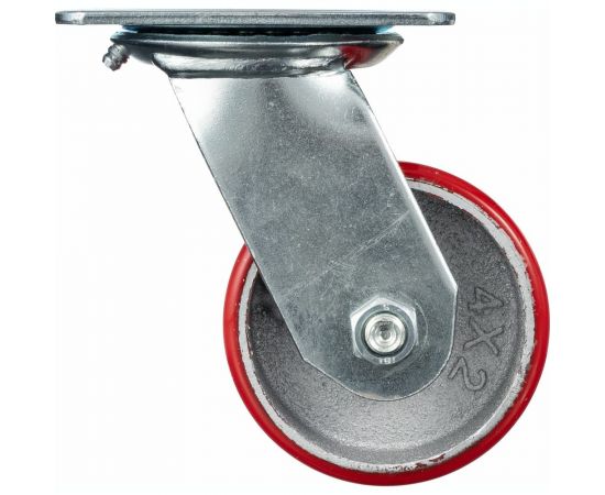 Колесо поворотное (100 мм; игольчатый подшипник; грузоподъемность 200 кг; чугун; полиуретан) СТЕЛЛА-ТЕХНИК N29100CPU – изображение 3
