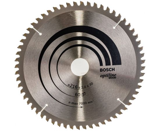 Диск циркулярный Optiline Wood для торцовочных пил (216х30 мм; Z60) BOSCH 2608640433 – изображение 3