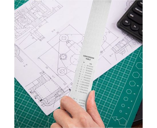 Стальная линейка DELI DL8100Y 1000 мм, нержавеющая сталь 104500 – изображение 4