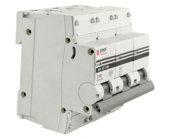 Автоматический трехполюсный выключатель EKF 80А D ВА47-100 10кА PROxima mcb47100-3-80D-pro 8465397 – изображение 4