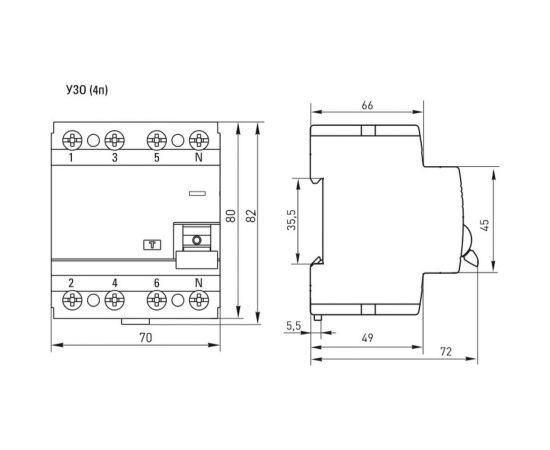 Селективное электромеханическое устройство защитного отключения EKF 4P 40А/100мА PROxima SQelcb-4-40-100S-em-pro – изображение 4