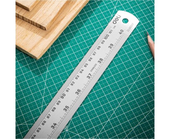 Стальная линейка DELI DL8100Y 1000 мм, нержавеющая сталь 104500 – изображение 5