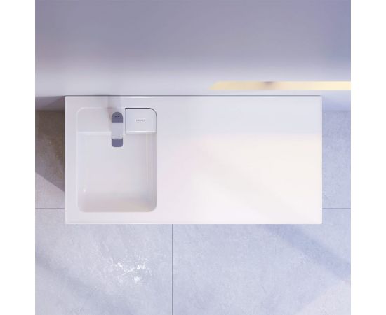 Раковина над стиральной машиной AM.PM X-Joy литьевой мрамор, левая, 100 см M85AWPL1001WG – изображение 5