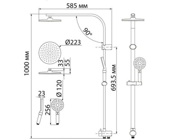 Душевой гарнитур с верхней лейкой IDDIS Swipe SWI3F97i76 – изображение 6
