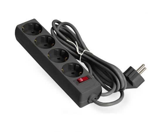 Удлинитель ExeGate EC-4-5B 4 евро с заземлением, 5м, выключатель с подсветкой, черный 279398 