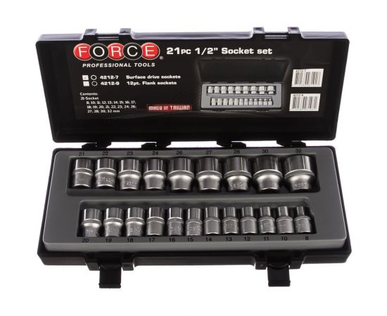 Набор головок с УПК 1/2" 21 шт. FORCE 4212-7 