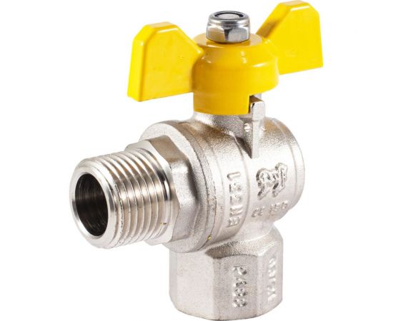 Шаровой угловой кран для газа PROFACTOR PF GAS ручка бабочка, в/н 1/2 дюйма PF GBV 336A 