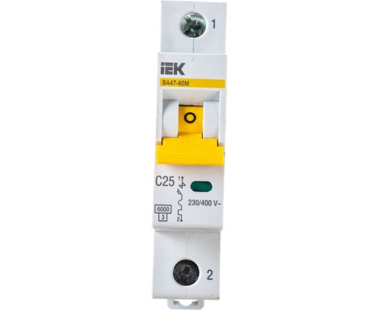 Автоматический выключатель IEK ВА47-60M 1Р 25А 6кА С MVA31-1-025-C 