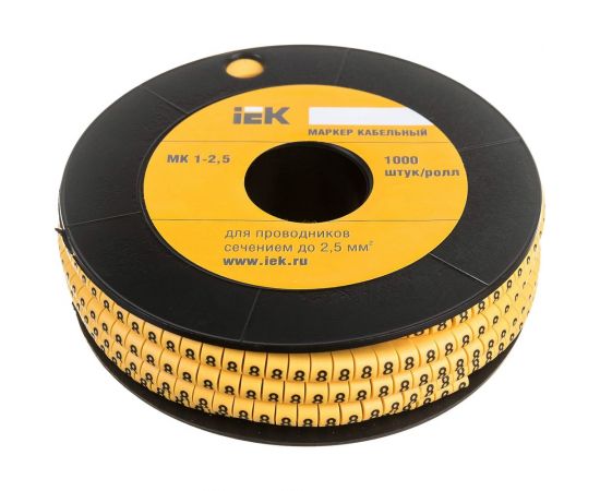 Маркировочное кольцо IEK 1-2.5мм, 8, МК, 1000шт/ролл UMK10-8 
