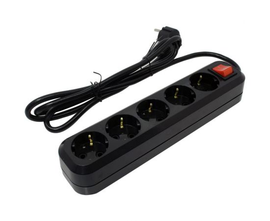 Сетевой фильтр 5bites 1.8м, 5 розеток, 16A, черный SP5B-318 