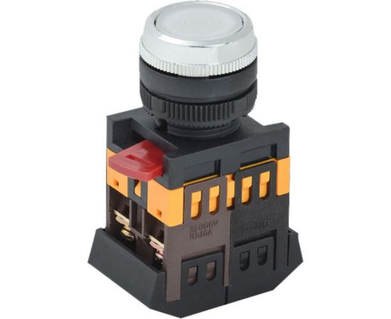 Кнопка IEK ABLFS-22 белый неон, 1з+1р, ИЭК BBT30-ABLFS-K01 