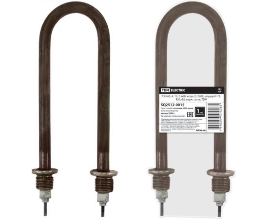 ТЭН-60 TDM 12, 2,5кВт, вода J, 220В, штуцер G1/2, R30, Ф2, нержавеющая сталь SQ2512-0015 