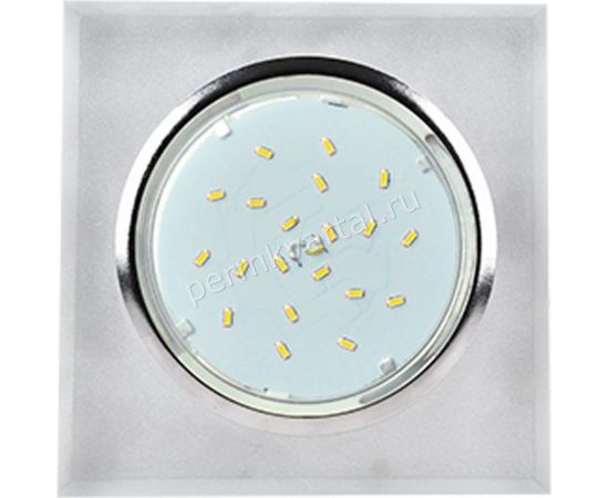 Светильник Ecola GX53 H4 LD5311 Glass стекло, квадрат, край подсветка хром-хром зеркало 38x120x120 SM53SNECH 