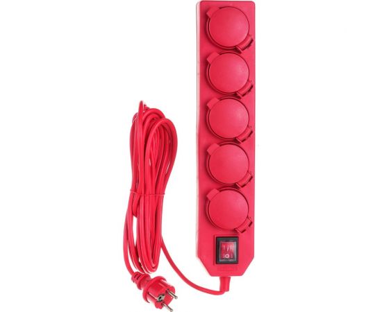 Силовой удлинитель с крышками TDM Уз16-05В IP44, выключатель, 5 мест/5м, ПВС 3х1,0 SQ1302-0016 