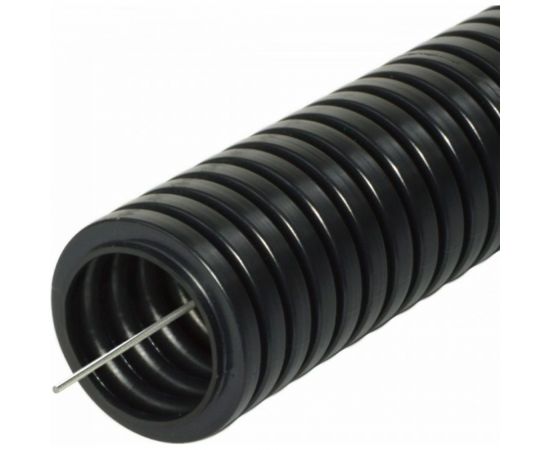 Строительная легкая гофротруба ПНД УРАЛ ПАК 25 мм 50м с протяжкой черная ГФ-1102025-050 