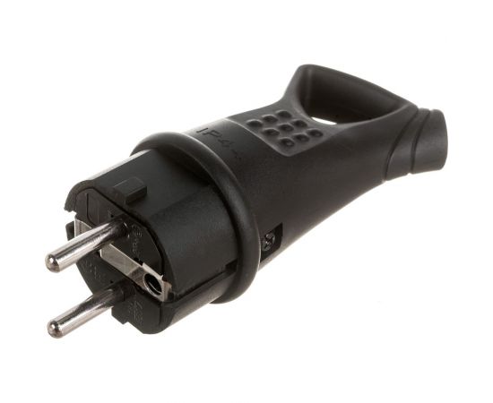 Вилка TDM с ушком каучук 2Р+РЕ 16А 250В IP44 серии "Народная" SQ0612-0032 