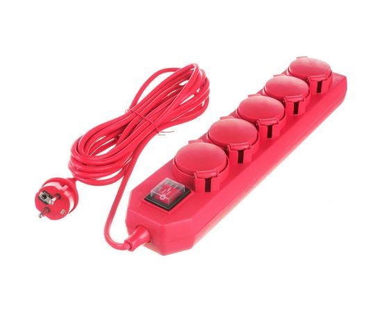 Силовой удлинитель с крышками TDM Уз16-05В IP44, выключатель, 5 мест/5м, ПВС 3х1,0 SQ1302-0016 – изображение 2