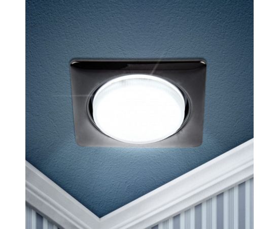 Светильник ЭРА под лампу Gx53 квадратный, 220V, 13W, черный металл KL71 BK 1 к Б0048957 – изображение 2