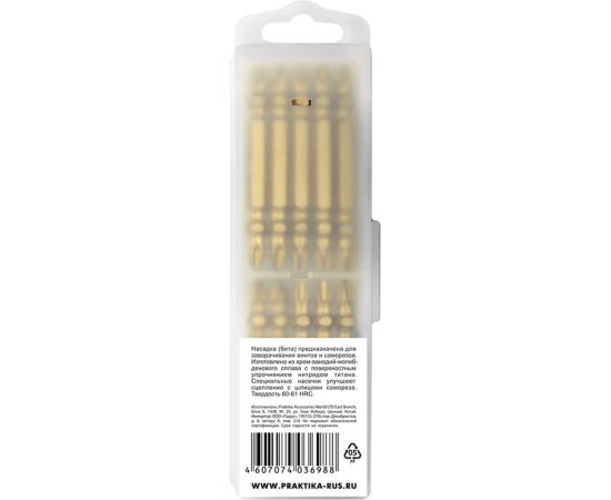 Двусторонняя бита PH2-PH2 Эксперт (10 шт; 65 мм) ПРАКТИКА 036-988 – изображение 2