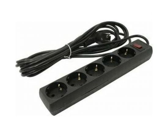 Удлинитель ExeGate EC-5-5B 5 евро с заземлением, 5м, выключатель с подсветкой, черный 279358 – изображение 2