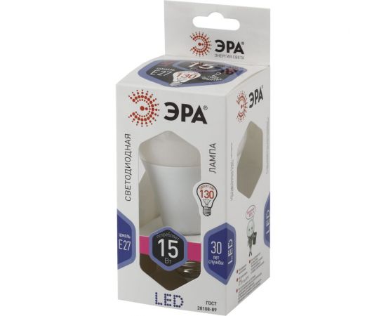 Светодиодная лампа ЭРА LED A60-15W-860-E27, груша, холодный Б0031396 – изображение 2