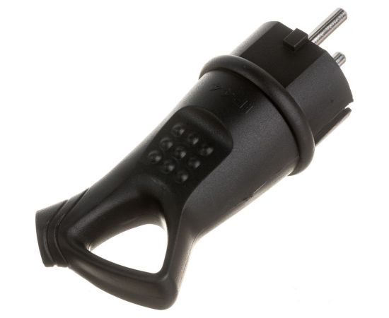 Вилка TDM с ушком каучук 2Р+РЕ 16А 250В IP44 серии "Народная" SQ0612-0032 – изображение 2