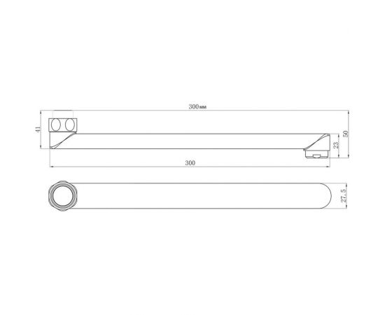 Плоский излив для универсального смесителя Lemark 30 см LM9472C – изображение 2