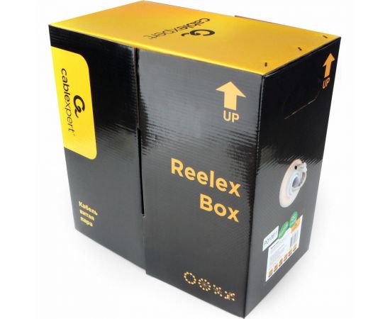 Кабель Cablexpert, UTP6, 4 пары, 0.57мм, медь, однож, 305м, Fluke Test, серый UPC-6004-SO – изображение 3