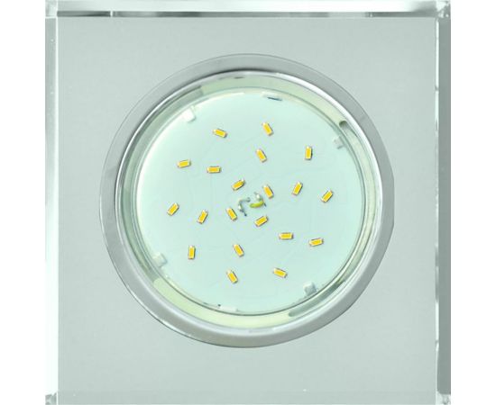 Светильник Ecola GX53 H4 LD5311 Glass стекло, квадрат, край подсветка хром-хром зеркало 38x120x120 SM53SNECH – изображение 3