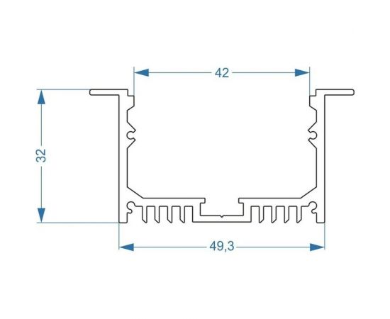 Алюминиевый профиль ArdyLight встраиваемый ALS-6332 anod 2.0 с экраном 50101 – изображение 3