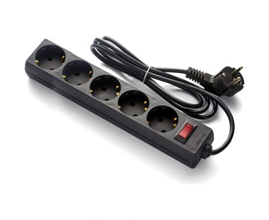 Удлинитель ExeGate EC-5-5B 5 евро с заземлением, 5м, выключатель с подсветкой, черный 279358 – изображение 3