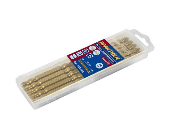 Двусторонняя бита PH2-PH2 Эксперт (10 шт; 65 мм) ПРАКТИКА 036-988 – изображение 3