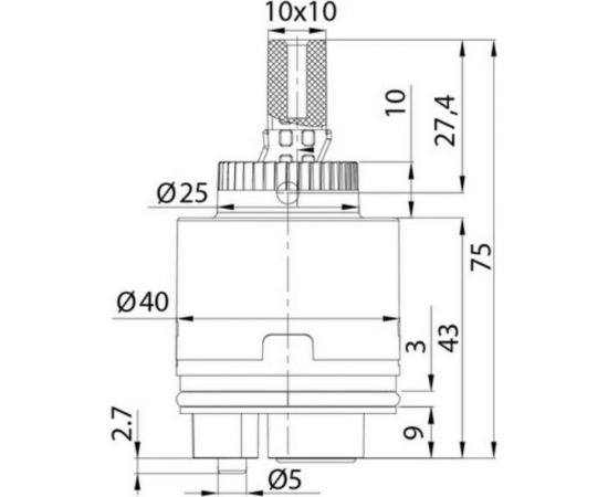Керамический картридж для смесителя IDDIS 40 мм., с ножками 999C40H0SM – изображение 4