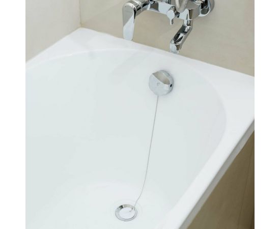 Пробка для ванн, раковин СУПРИМПЛАСТ черная, диаметром 40 мм, с латунной цепочкой 50 см 1DVR40_01_02Z50H – изображение 4