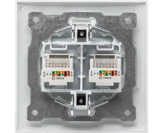 2-местная компьютерная розетка EKF Валенсия, RJ-45 белая PROxima EWK02-035-10 – изображение 4