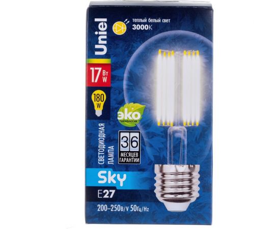 Светодиодная лампа Uniel LED-A70-17W/3000K/E27/CL PLS02WH Форма A, прозрачная UL-00004870 – изображение 4