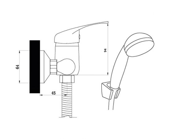 Смеситель для душа СЛАВЕН комплект, одноручный СЛ-ОД-П40 – изображение 5