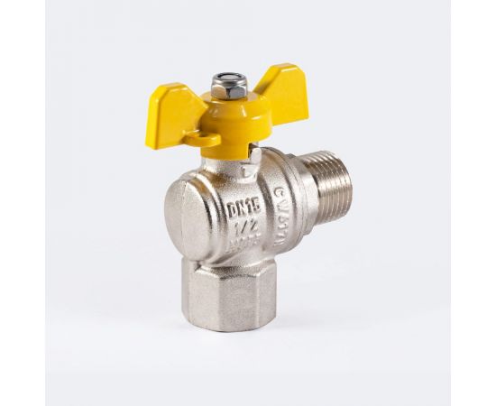 Шаровой угловой кран для газа PROFACTOR PF GAS ручка бабочка, в/н 1/2 дюйма PF GBV 336A – изображение 5