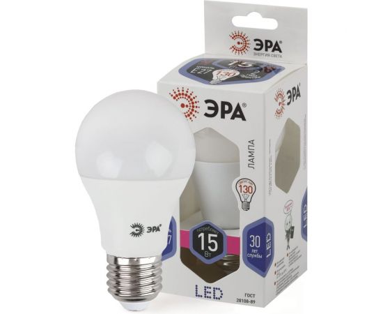 Светодиодная лампа ЭРА LED A60-15W-860-E27, груша, холодный Б0031396 – изображение 5