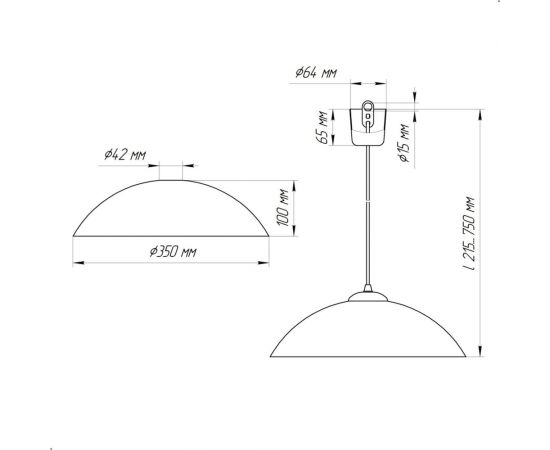 Светильник ЭЛЕТЕХ "Кайма 350 НСБ 72-60 М50 глянцевый белый /шнур белый/эко ИУ 1005301176 – изображение 8