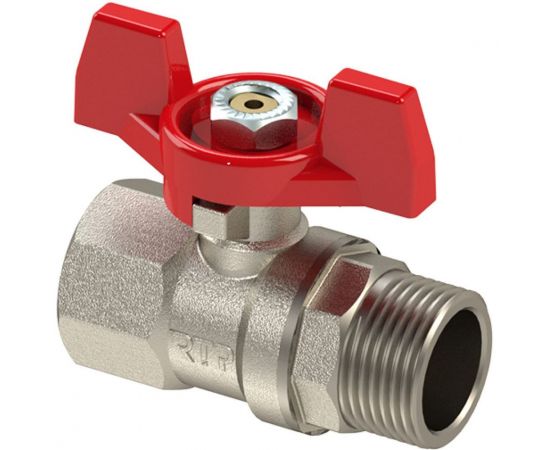 Кран шаровой RTP латунный, вн/нар., PN 25, ручка бабочка G 3/4 34893 