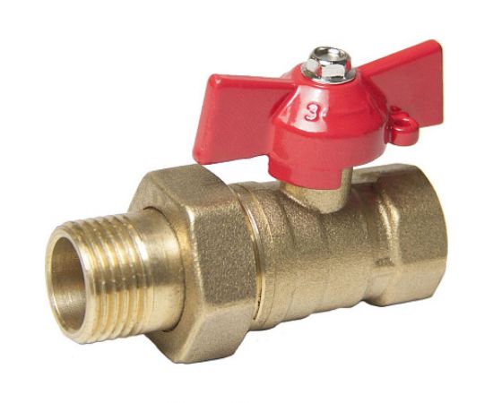 Шаровой кран для воды ОПТИМА 1/2" с накидной гайкой бабочка SOAFM012 