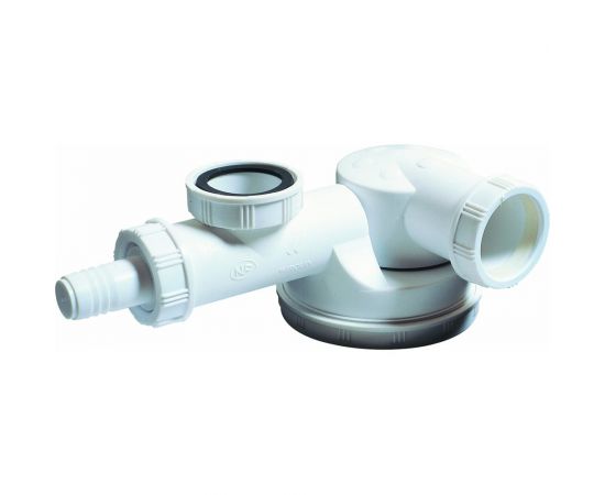 Сифон Wirquin ESPACE 1 1/2 х 40 мм, сверхплоский, с отводом для стиральной машины, без выпуска 30717975 