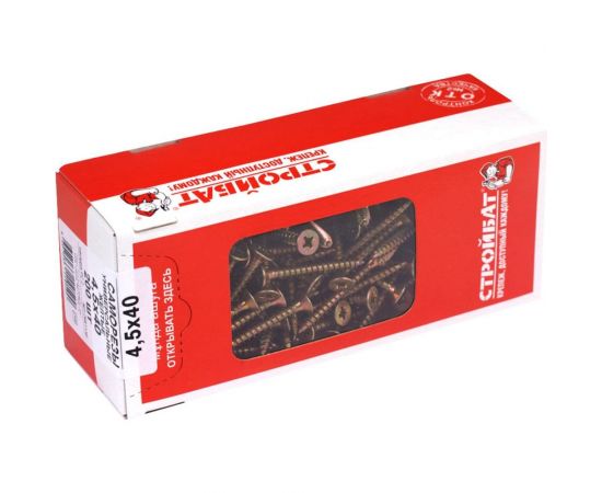 Универсальные саморезы Стройбат 4,5x40 желтый цинк 200 шт 076131 