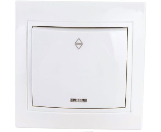 Проходной выключатель TDM Таймыр белый одноклавишный с подсветкой SQ1814-0008 