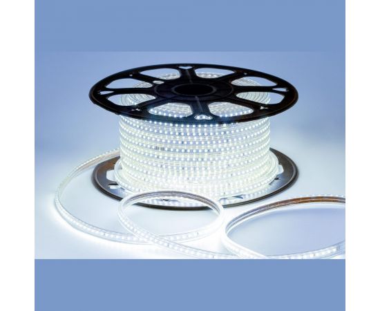 Светодиодная лента OGM 220В, 7Вт/м, smd2835, 120д/м, ip65, 600Лм/м, 13x7мм, 50м, 6500к / O17-09 