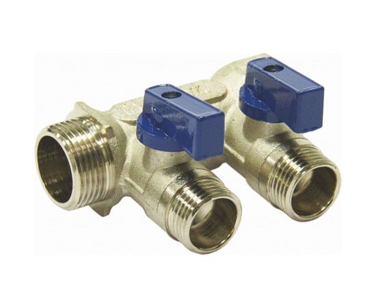 Коллектор СТМ 2 выхода, шаровой кран, наружная резьба, 3/4х1/2 C2MB3412 